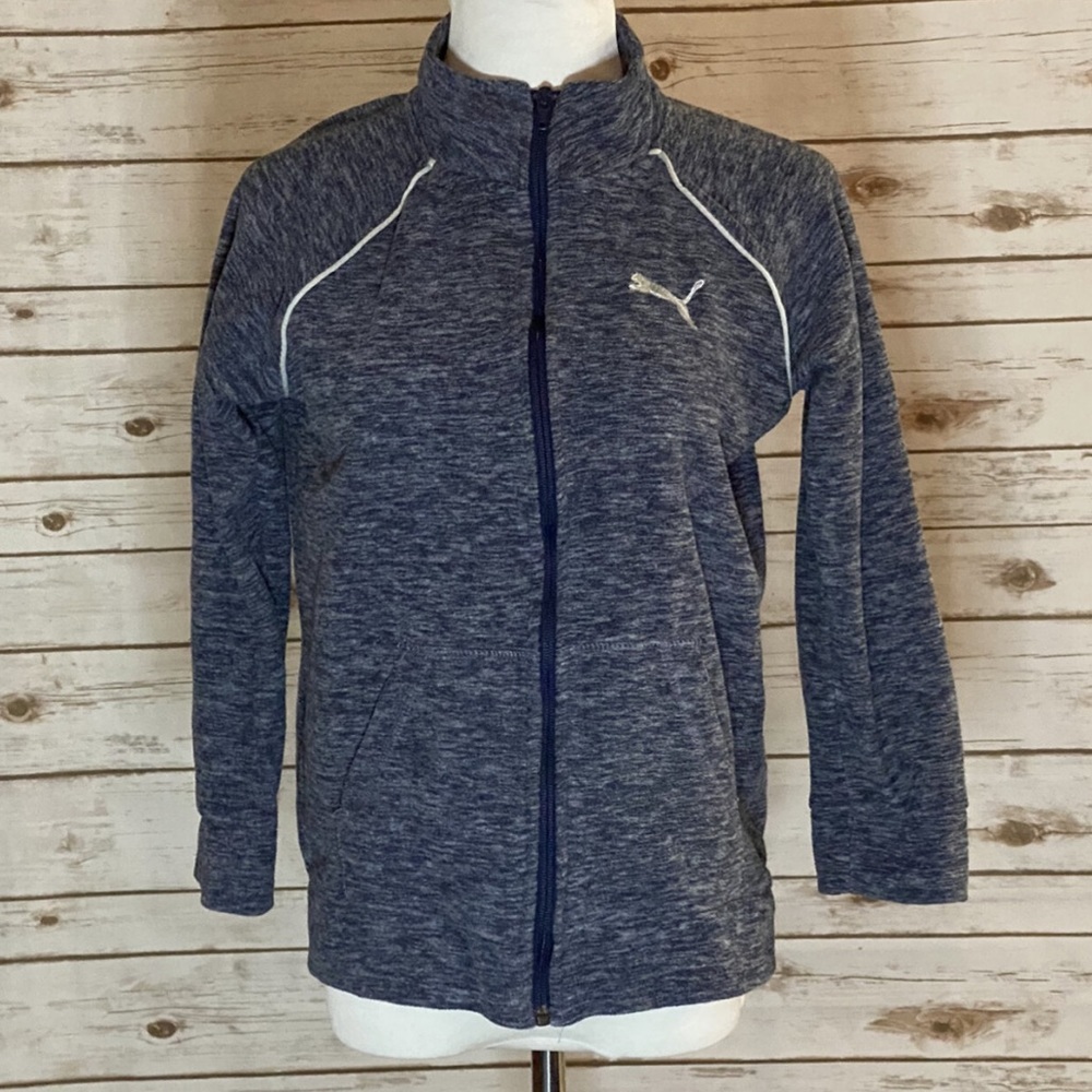 Puma Girls Blue Fleece Full Zip Sweatshirt Size X Large (16)